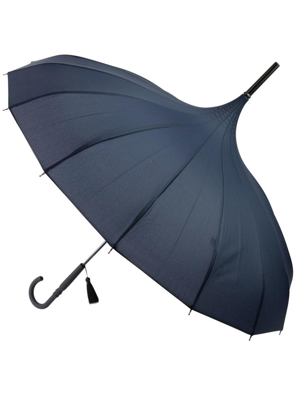 Navy Blue Vintage Pagoda Style Umbrella