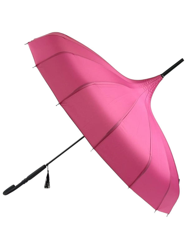 Rose Pink Vintage Pagoda Style Umbrella