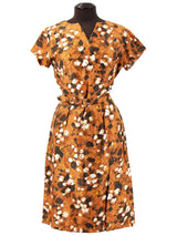 Vintage 1950s Burnt Orange Cotton Wiggle Dress