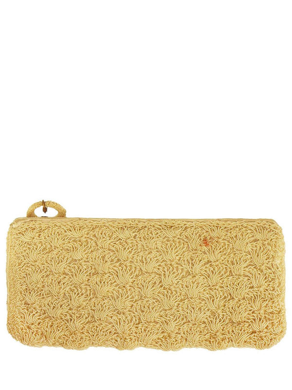 1940s Vintage Cream Beaded Clutch Bag