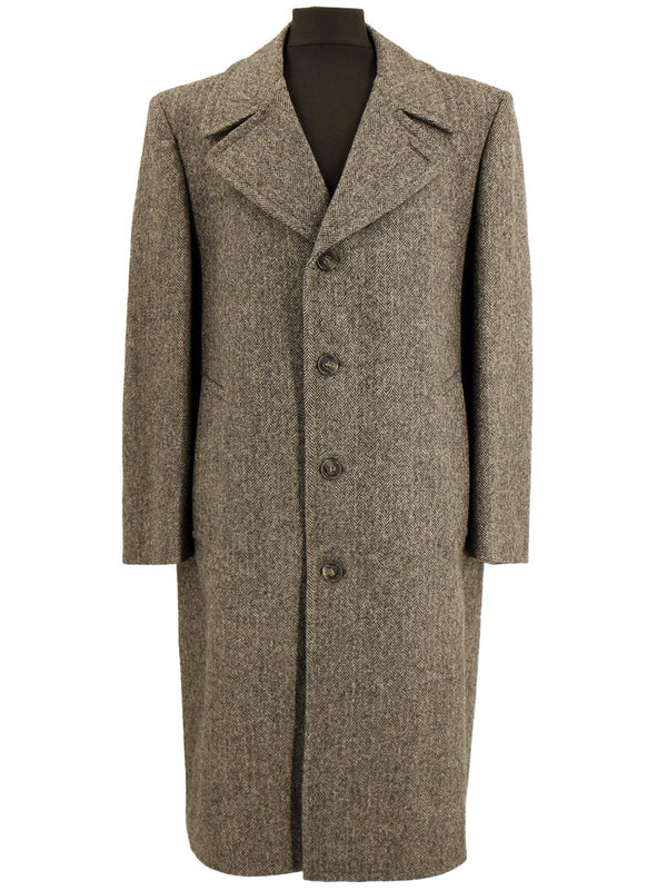 London Fog Vintage Herringbone Tweed Coat