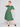Green Pintuck Shoulder Vintage Style Dress
