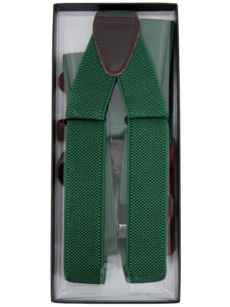 Green Vintage Look Braces with Leather Loops