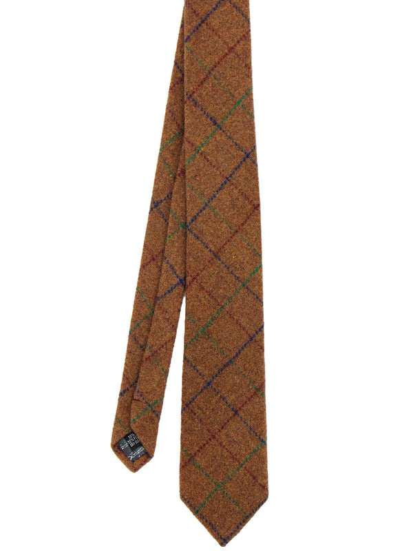 Country Style Rust Check Wool Tweed Tie