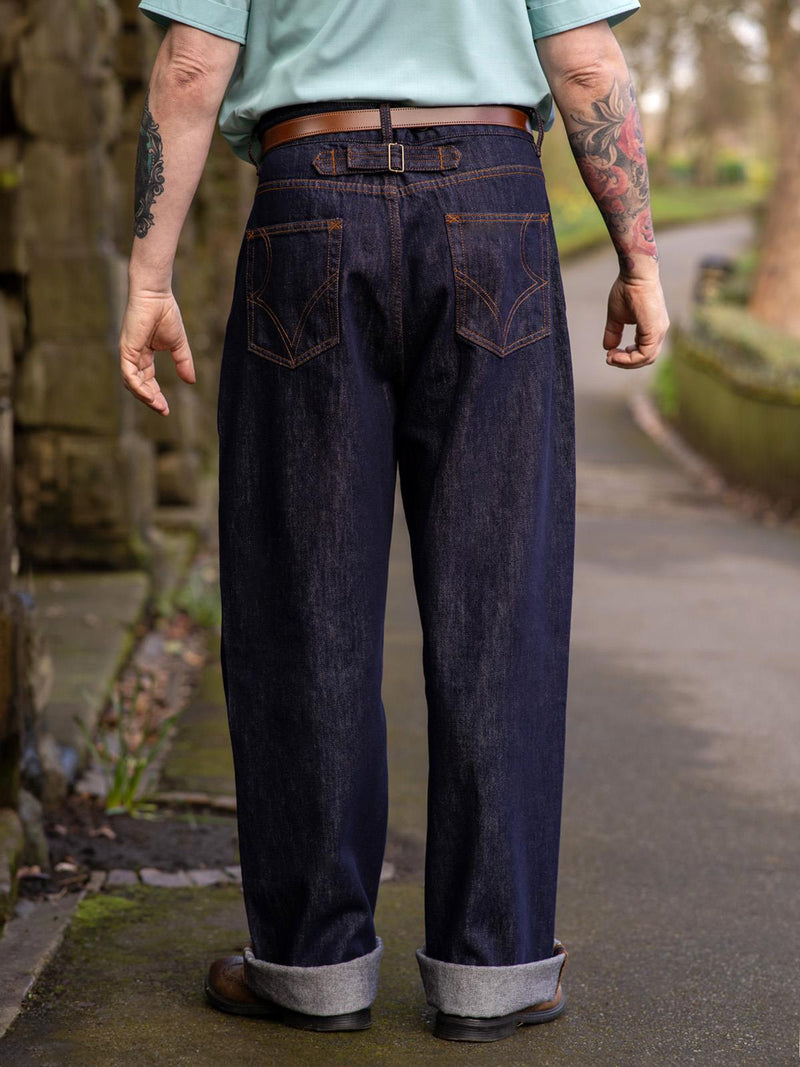 Brad Midcentury Blue Denim Worker Jeans
