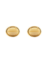 Vintage 1950s Gold Plated Beige Cabochon Cufflinks