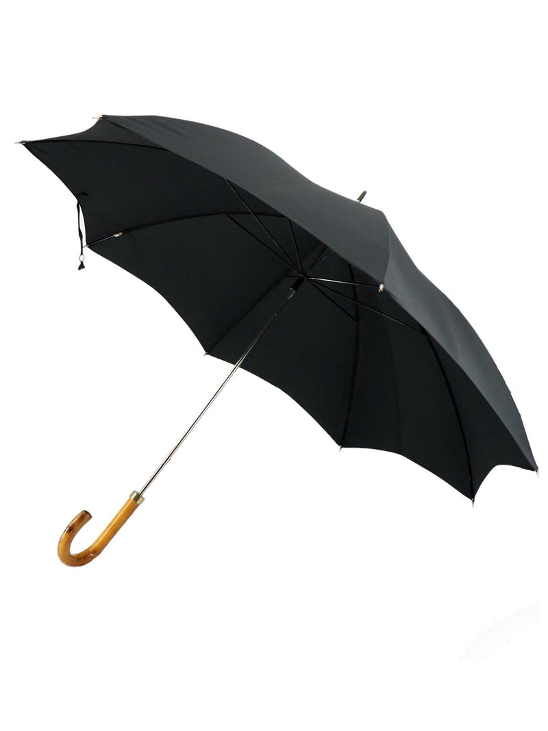 Black True Vintage Umbrella with Wooden Handle