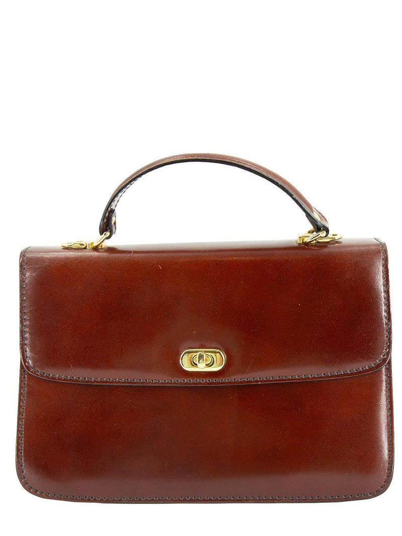 Vintage Oxblood Leather Top Handle Bag