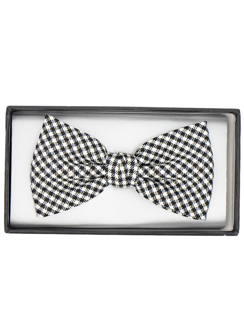 Classic Black & White Gingham Bow Tie