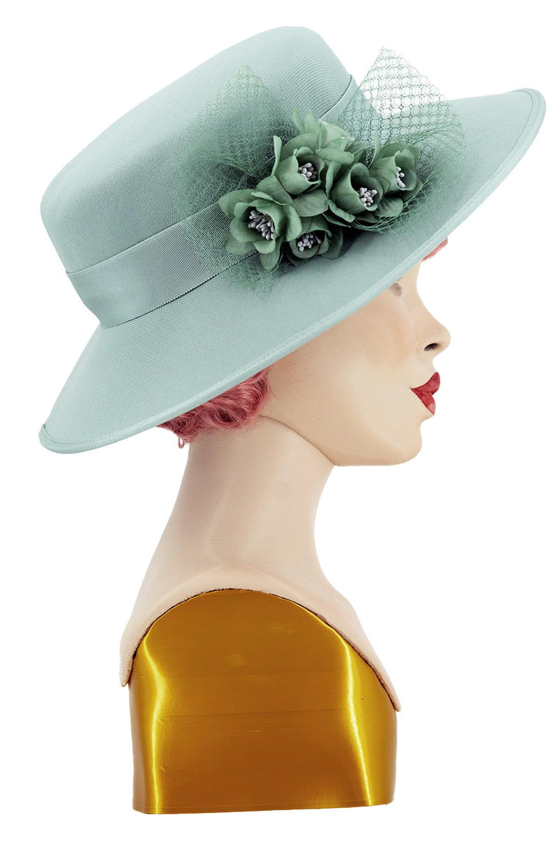 Pale Green 40s Style Vintage Hat