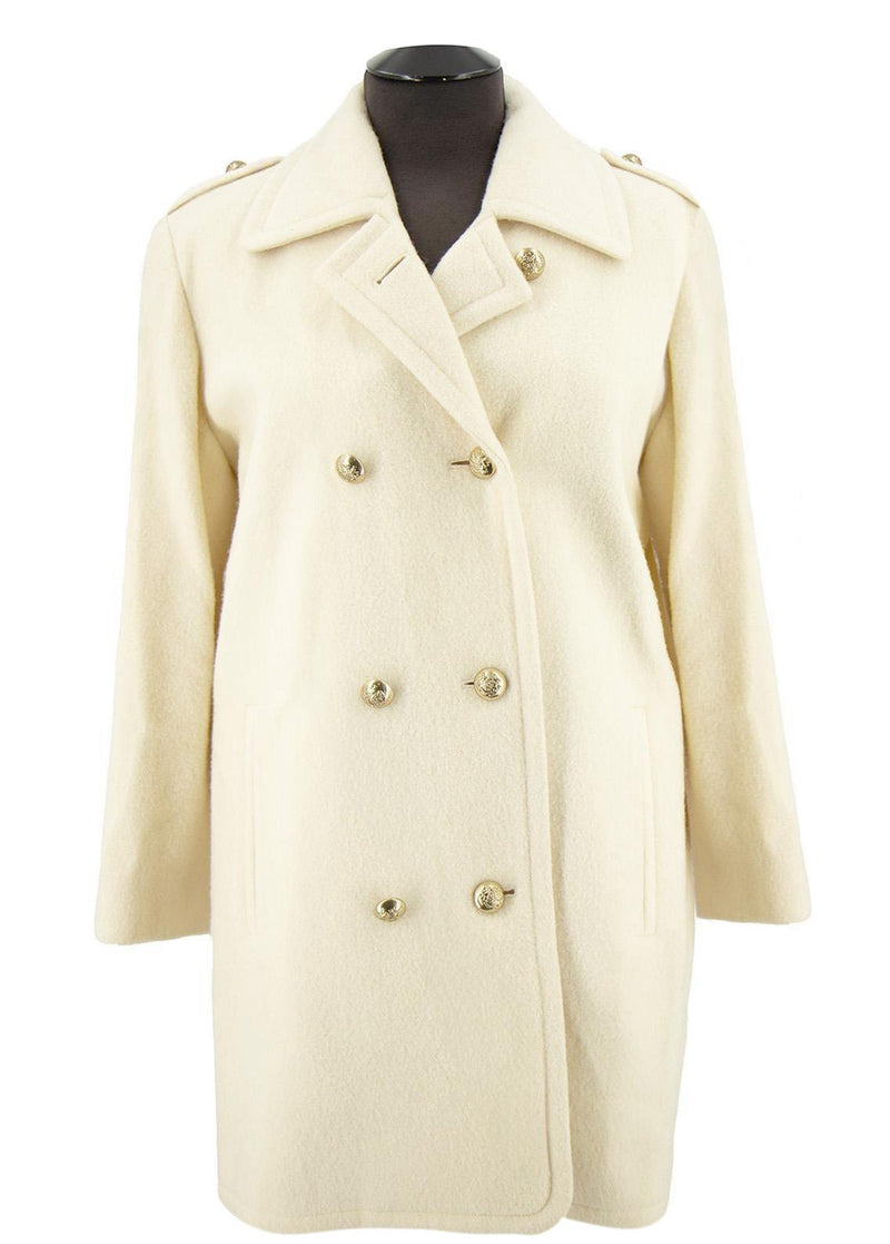 Cream Wool Jaeger Vintage Peacoat