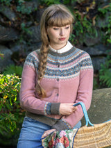 Merino Lambswool Alpine Cardigan - Vintage Pink