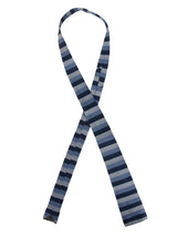 Silk Blue Striped Square End Skinny Tie