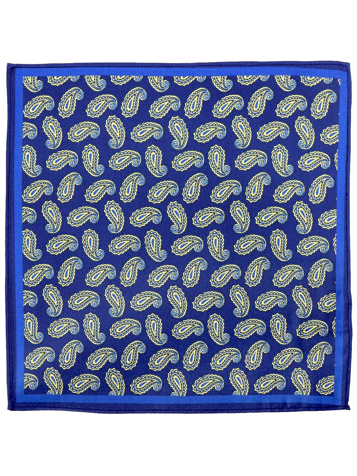 Blue Paisley Print Silk Pocket Square – RevivalVintage