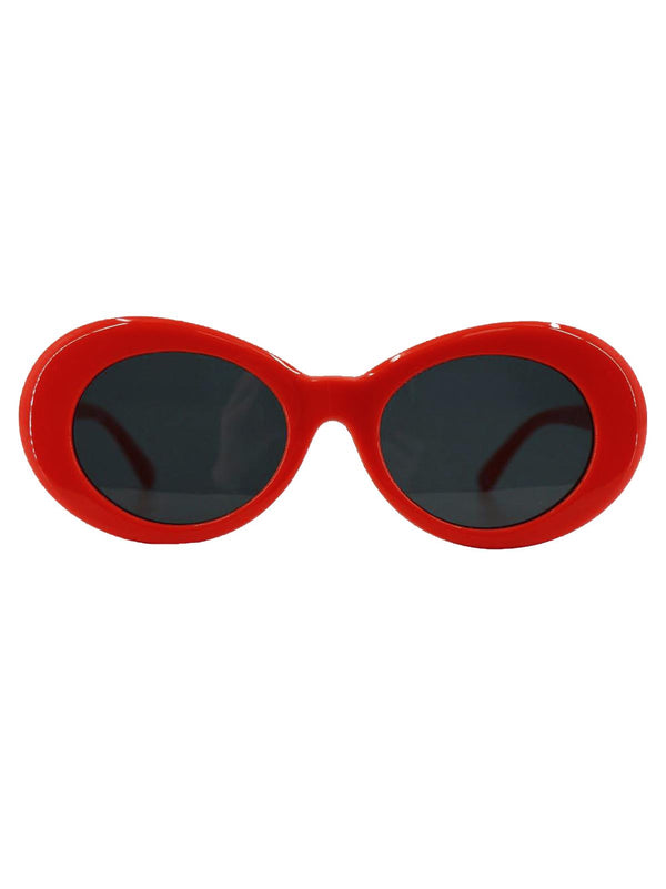 1960s Mod Style Red Oval Sunglasses