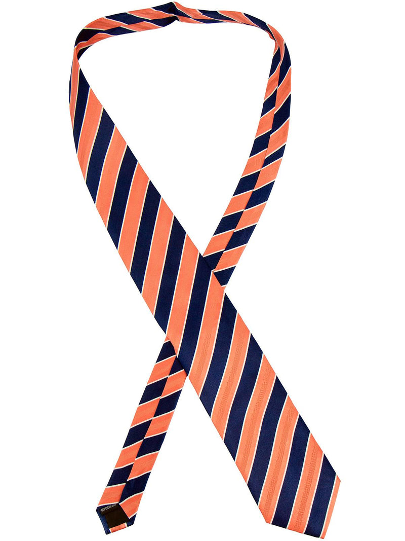 Orange College Stripe Vintage Style Necktie