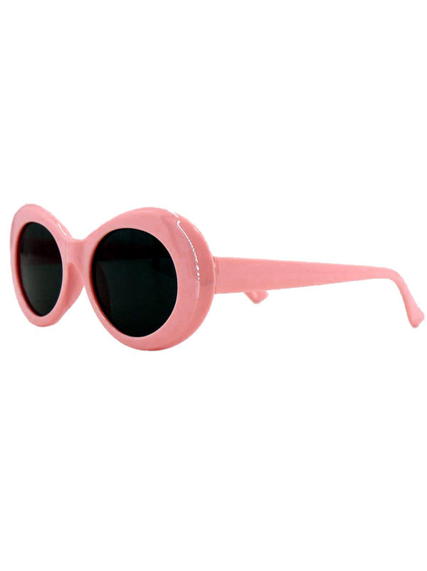 1960s Mod Style Pink Oval Sunglasses