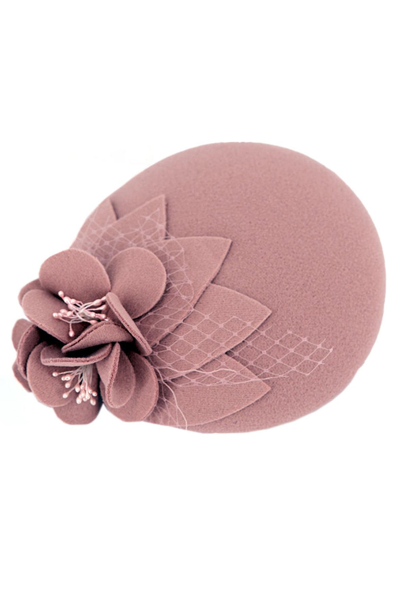 Dusky Pink 1940s Style Felt Flower Hat