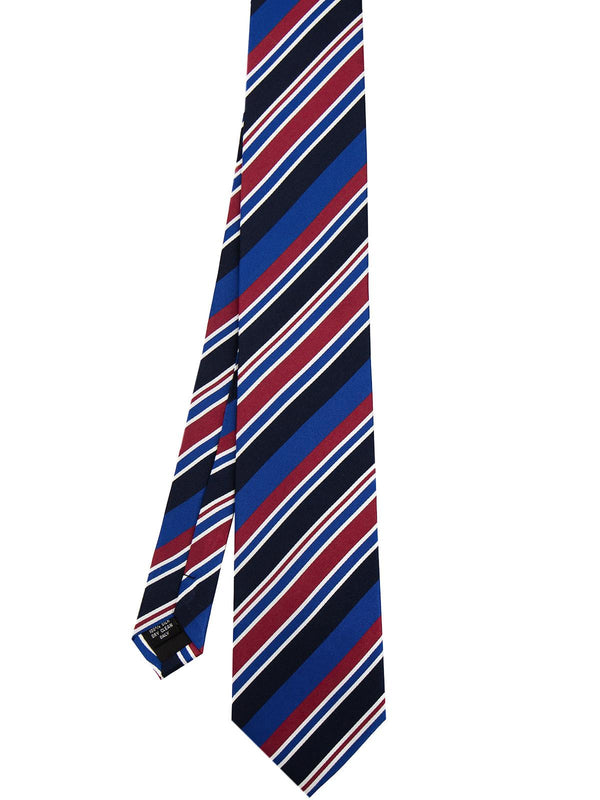 Kensington Blue, Red & White Stripe Silk Tie