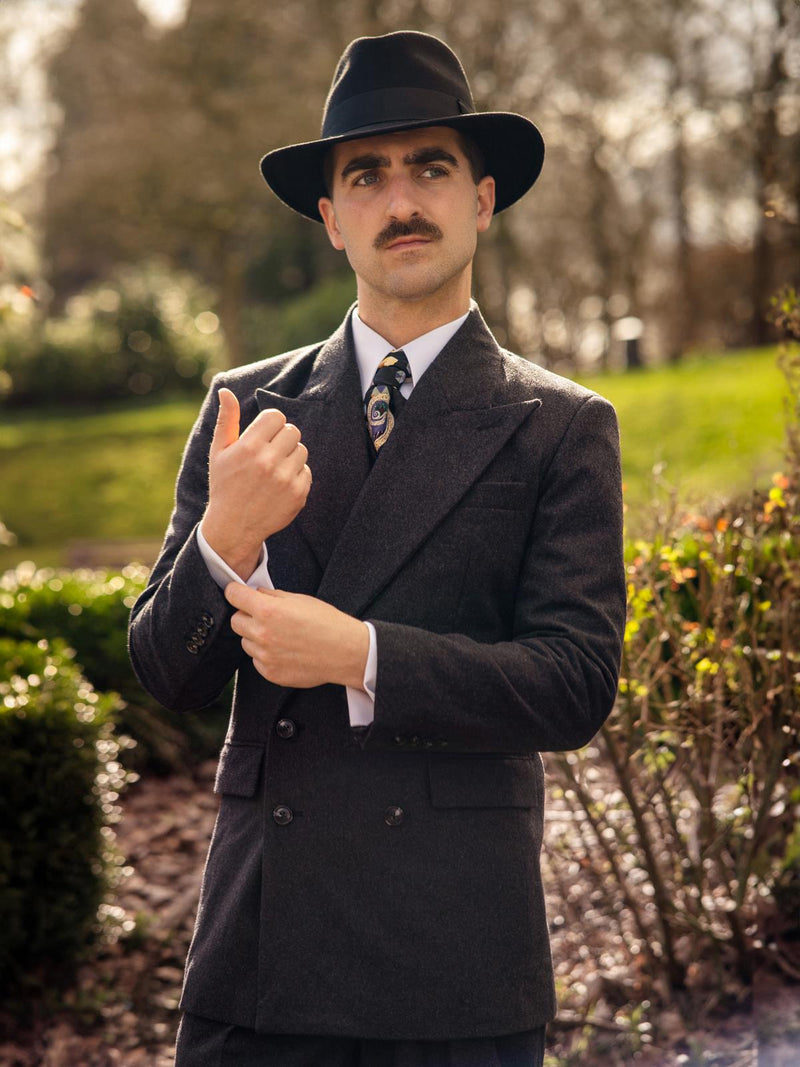 1940s Vintage Deliverance Demob Jacket in Charcoal