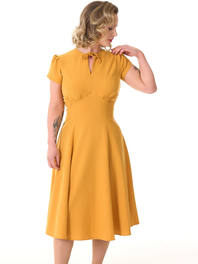 Mustard Yellow Forties Inspired Swing Dress
