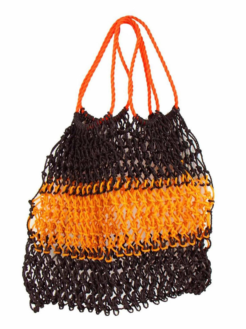 1960s Black & Orange Vintage String Bag