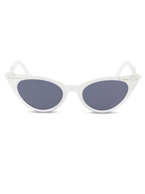 1950s Vintage Style Winged Catseye Sunglasses White