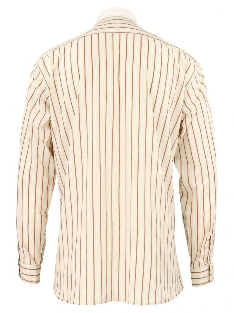 Byram Round Collar Shirt - Flax Stripe