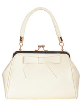 Retro Cream Small Bow Decor Handbag