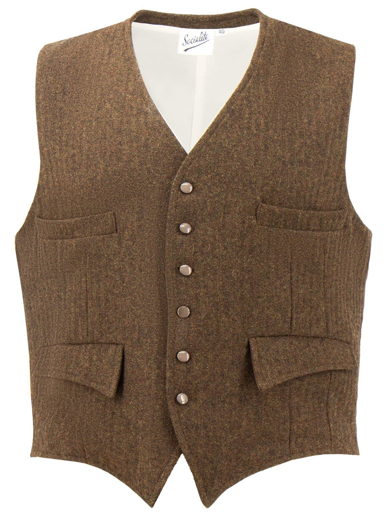 1940s Vintage Edwin Waistcoat Carob Brown