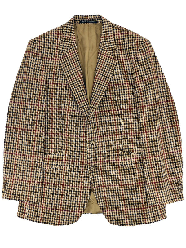 Vintage John Hardy Beige Check Wool Jacket