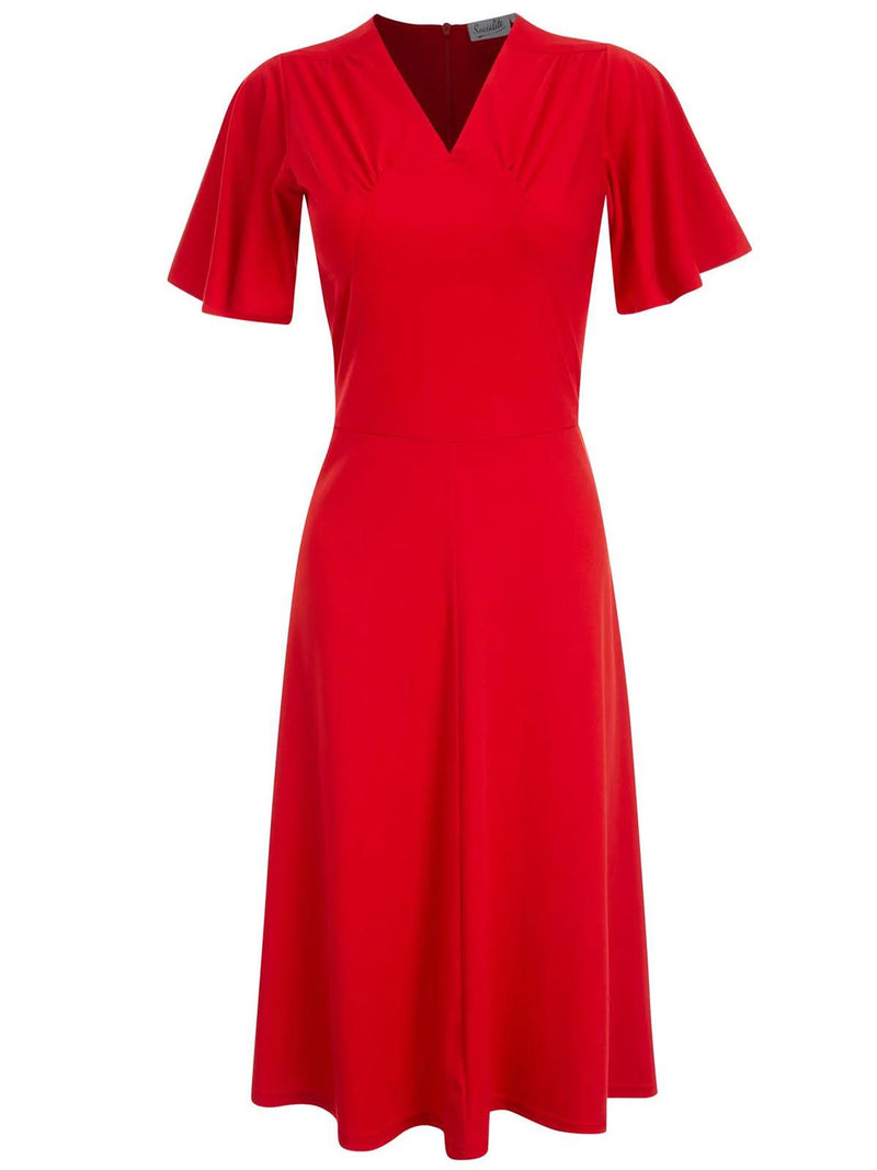 1940s Vintage Palais Swing Dress in Ribbon Red