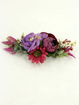 Purple Florals Vintage Style Hair Flower Comb