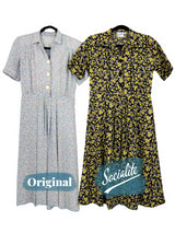 1940s Vintage Harmony Shirtwaist Dress in Night Garden