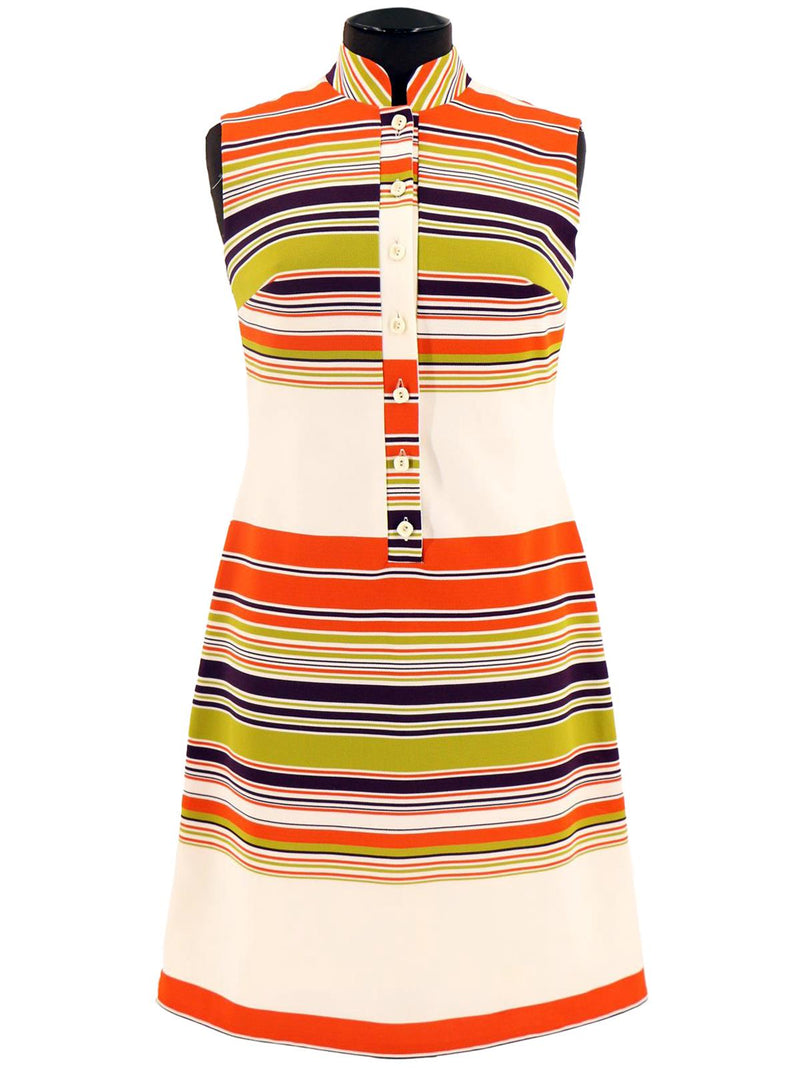 True Vintage 1960s Orange Stripey Day Dress