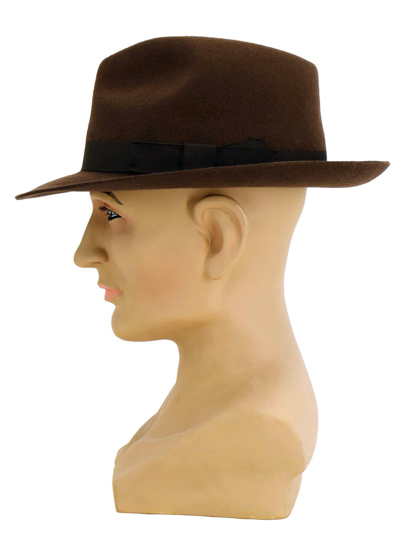 Chocolate Brown Goodwood 50s Style Fedora Hat