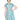Brunette woman wearing 1950s style Brighton Postcard aqua blue shirtwaist dress with hand on hip