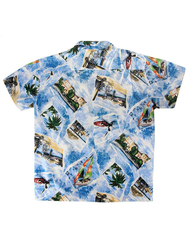 Holiday Sea Print Vintage Hawaiian Shirt