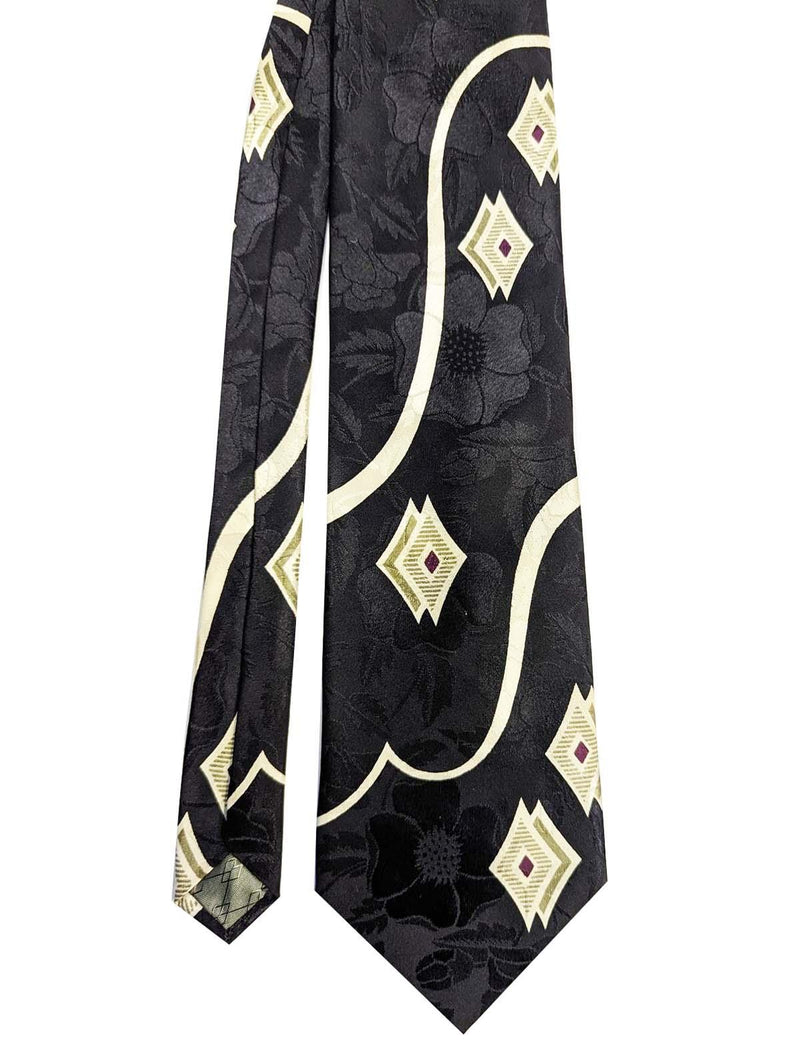 Vintage Silk Designer Tie With Contrast Design