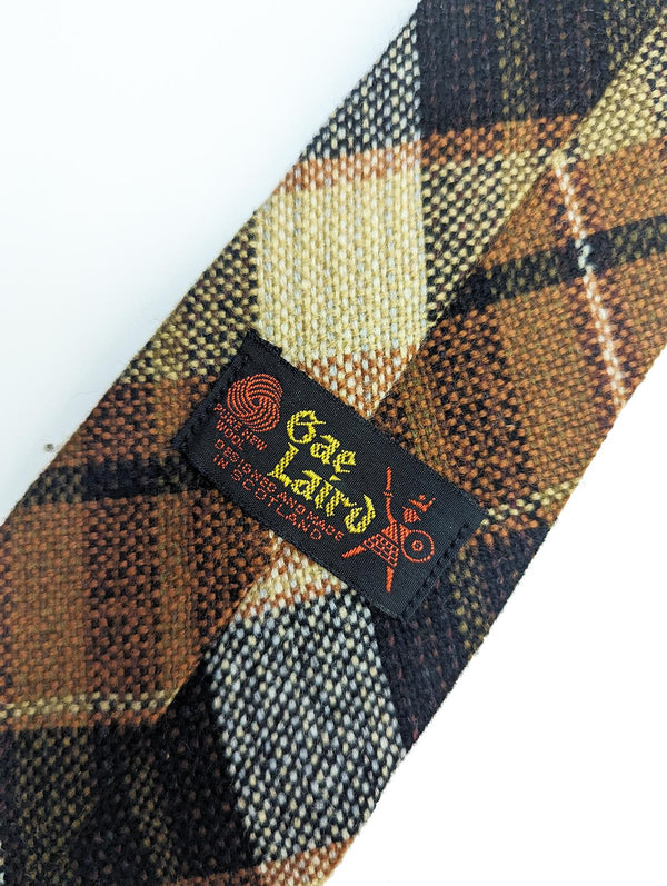 Brown Plaid Tie Vintage Scottish Wool
