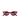 1950s Style Winged Catseye Sunglasses Grey Lenses - Red