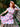 Pink Floral Bouquet Vintage Style Buttoned Dress