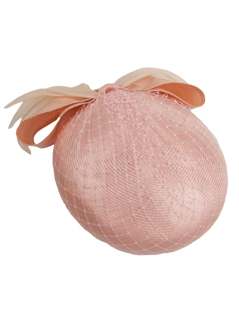 Vintage Woven Baby Pink Bubble Bow Hat