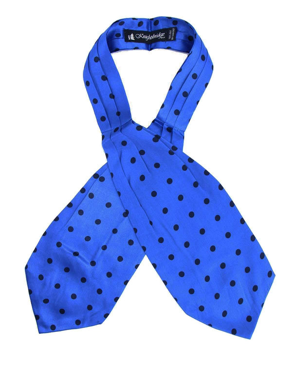 Blue & Black Spot Silk Retro Cravat