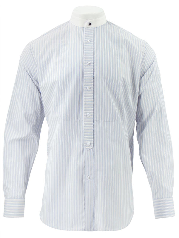 White Detachable Bankers Shirt - Blue & Pink Orton Stripe