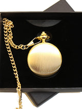 Brushed Gold Quartz Pocket Fob Watch