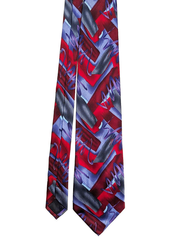 Abstract Red & Purple Design Vintage Tie