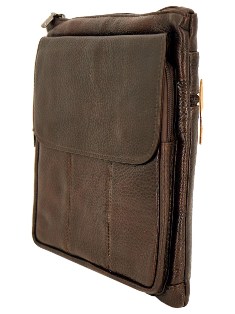 Mens brown leather crossbody bag sale