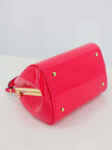 Vintage Look Deep Rose Patent Frame Bag