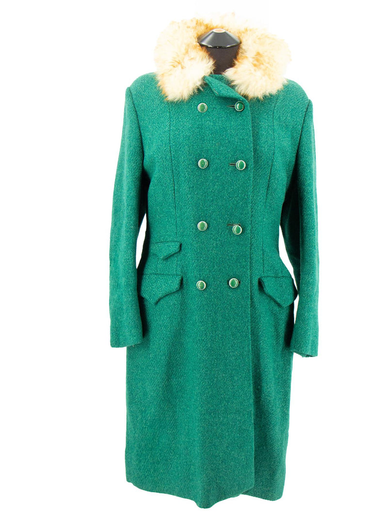 Emerald Green Vintage Wool & Sheepskin Coat